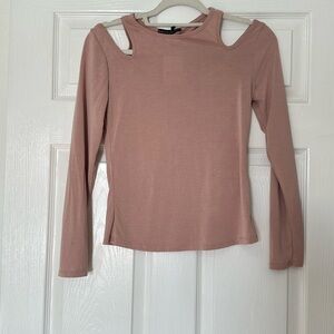 Harlowe & Graham Mauve Cutout Long Sleeve Top